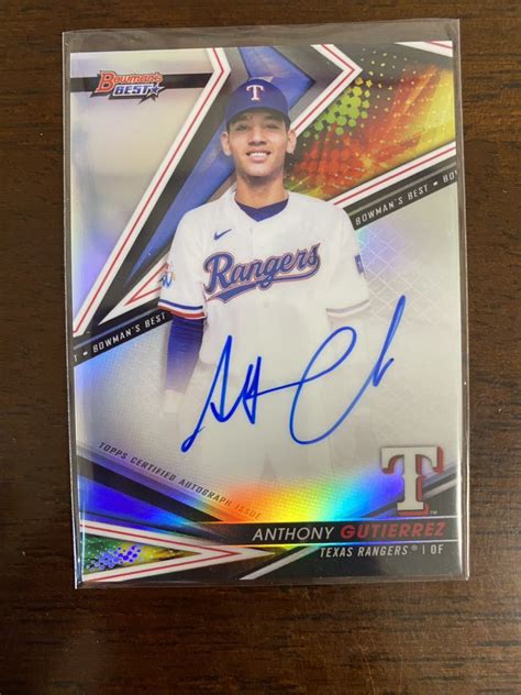 有望株リフオート 2022 topps bowman s best Anthony Gutierrez 直筆サインカード auto リフラクタ