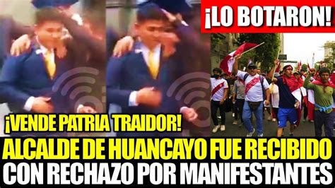 ALCALDE DE HUANCAYO DENNYS CUBA RIVERA FUE RECIBIDO CON RECHAZO POR