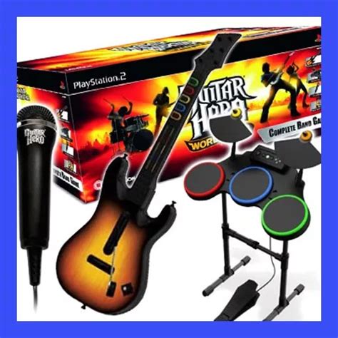 Guitar Hero World Tour Ps Bateria Guitarra Rock Band Play