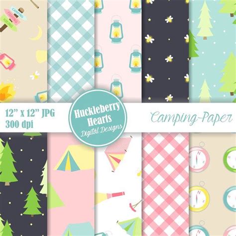 Digital Scrapbook Paper Scrapbook Crafts Digital Papers Camping Girl