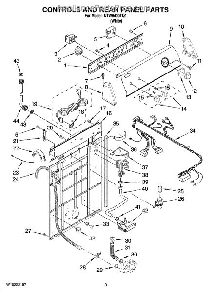 Parts For Maytag NTW5400TQ1 Controls And Rear Panel Parts