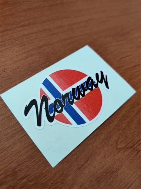 Norway Round Flag Sticker For Laptop Book Fridge Guitar Etsy