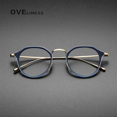 Acetate Titanium Glasses Frame Men 2024 Vintage Oversize Pilot New Vintage Retro Eyeglasses