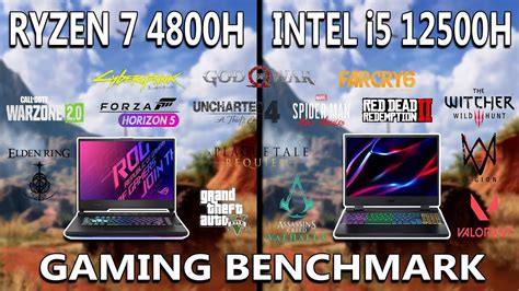 Ryzen 7 4800h Vs I5 12500h Gaming Benchmark Test In 15 Games In 2023 Rtx3050