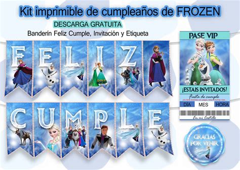 Kit De Cumplea Os Imprimible Frozen Arte Con Photoshop