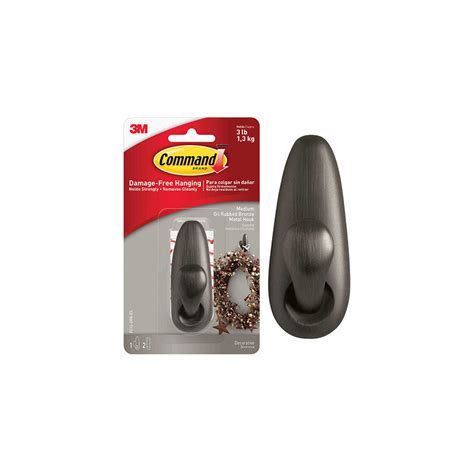 3M Command Medium Oil Rubbed Bronze Metal Adhesive Hook Almandoz