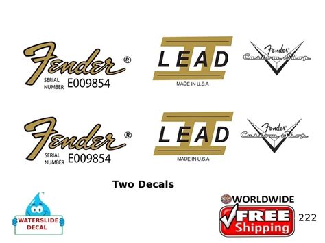 Fender Lead 11 Guitar Decal Inlay Headstock Sticker Waterslide Logo 222