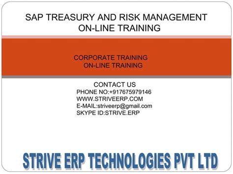 Sap Treasury And Risk Management Online Training Ppt