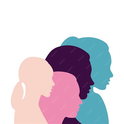 Premium Vector Silhouettes Of Women Of Different Nationalities