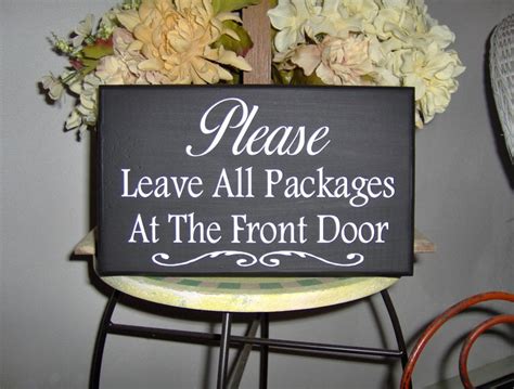 Please Leave Packages Wood Vinyl Sign Front Or Back Porch Etsy