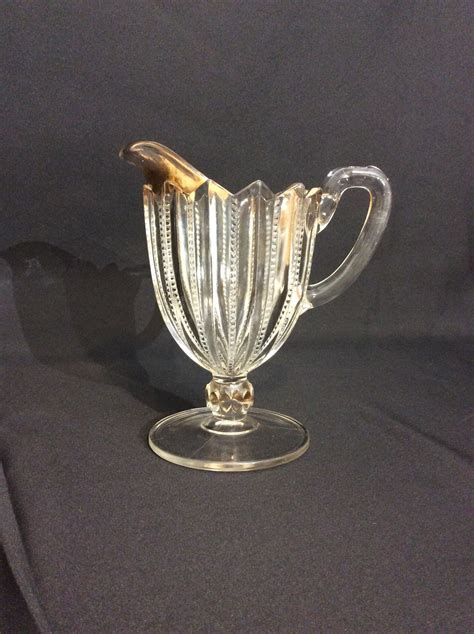 Us Glass Prism Column Creamer Ca 1892 Etsy