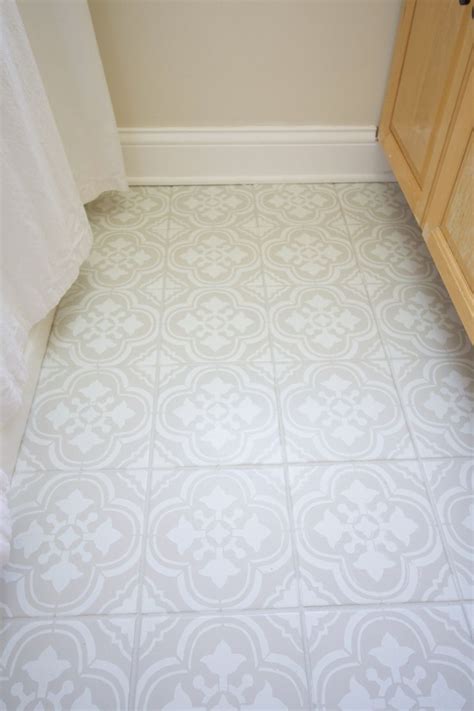 Stenciled Tile Floor Bathroom Painted Bathroom Floors Diy Tile