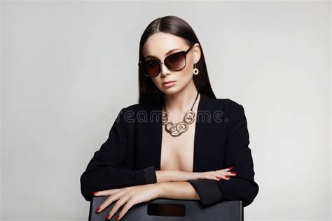 Beautiful Woman In Sunglasses And Jewelry Stock Image Image Of Beautiful Female 238537671