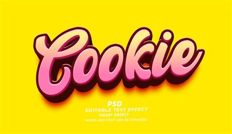 Premium Psd Cookie D Editable Text Effect Photoshop Psd Style