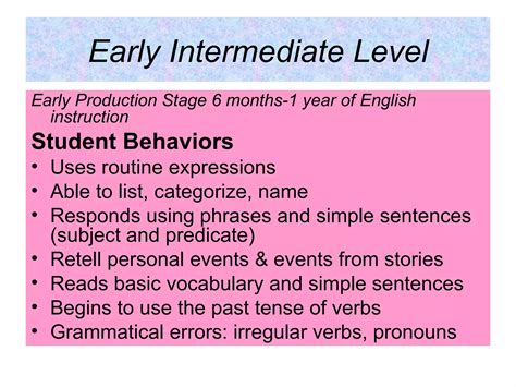 English Language Proficiency Levels Ppt