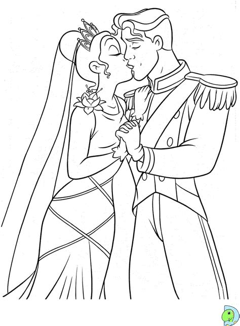 Tiana And Prince Naveen Coloring Pages