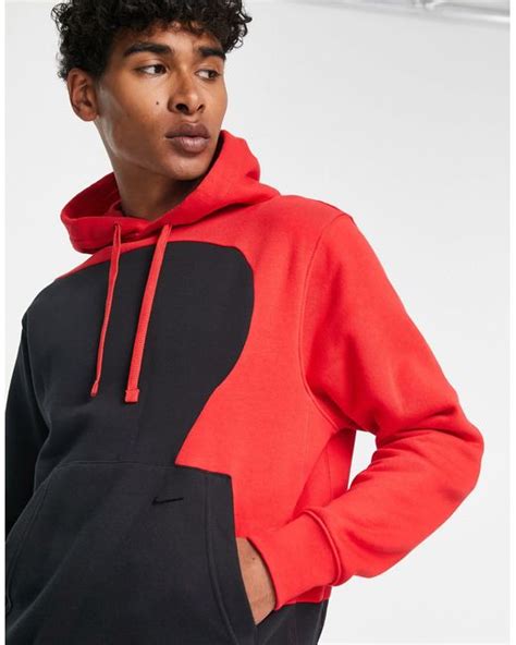 Nike Color Clash Color Block Hoodie In Red For Men Lyst