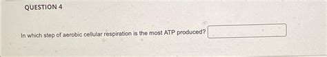 Solved QUESTION 4In Which Step Of Aerobic Cellular Chegg