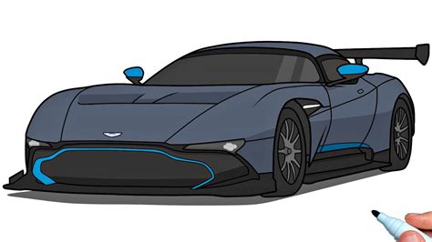 How To Draw Aston Martin Vulcan Step By Step Drawing Super Car YouTube