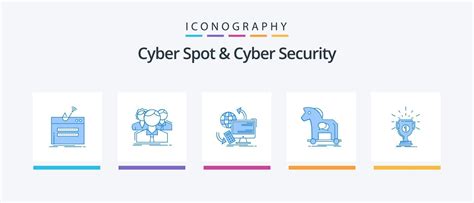 Cyber Spot And Cyber Security Blue 5 Icon Pack Including Internet