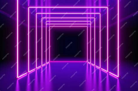 Premium AI Image | a dark room with neon lights and a purple light