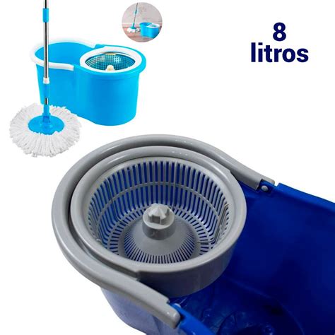 Mop Spin 360 Esfregão Giratório Multiuso Balde 8L Limpeza Compre Agora