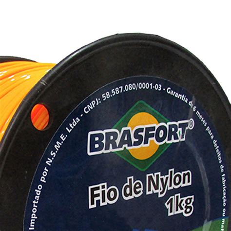 Fio De Nylon Laranja Redondo Mm X Kg Para Ro Adeira Brasfort