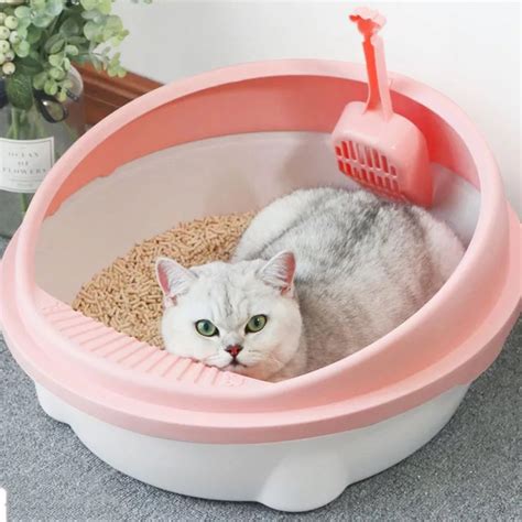 Petbox Round Cat Litter Box W Scoop Large 45cm X 50cm X 22cm