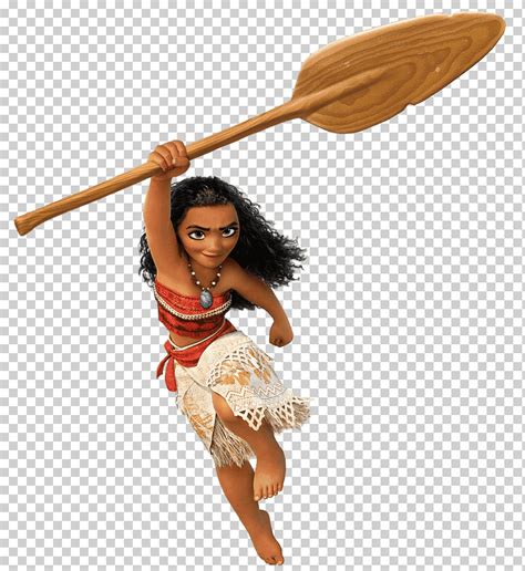 Disney moana levantando la ilustración de remo marrón moana salto en