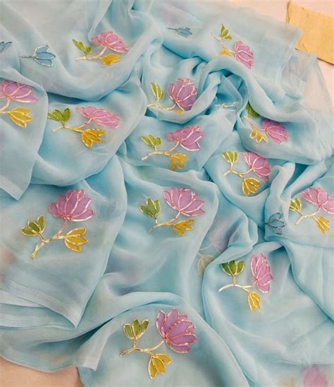 Pin By Navneet Kour On Embroidery In 2024 Hand Painted Fabric Fabric