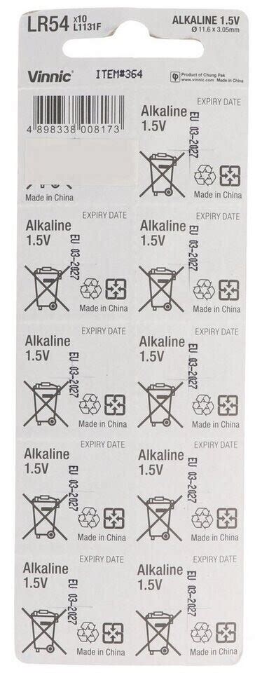 Vinnic Lr Alkaline Ag L F Stk Ab Preisvergleich