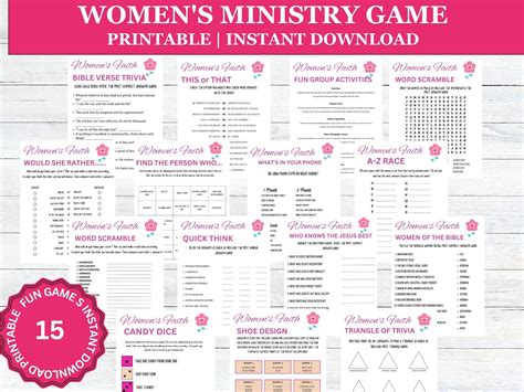 Women S Ministry Game Printable Game Fun Games Bible Game Christian