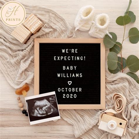 Editable Social Media Pregnancy Announcement Digital Pregnancy