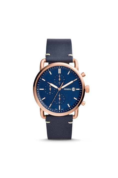 commuter chronograph navy leather  odellk