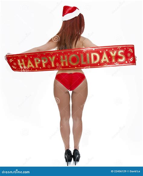 Christmas Bikini Woman Stock Image Image Of Figure Female