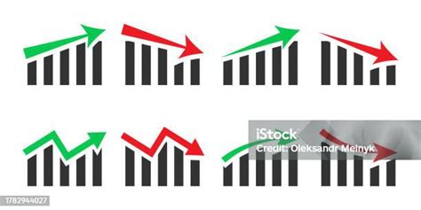 Ilustración De Flechas Vectoriales Que Suben Y Bajan En Los Gráficos