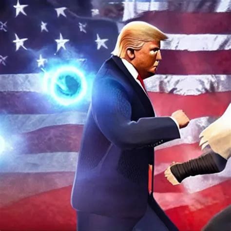 Donald Trump Fights Joe Biden In Mortal Kombat 11 Stable Diffusion