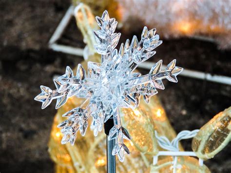 Snowflake Winter Lights Decorations Glass Christmas Cold