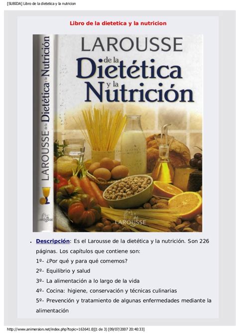 Libro De La Dietetica Y La Nutricion