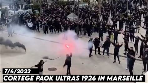 Cortege Paok Ultras In Marseille Before Match Marseille Vs Paok