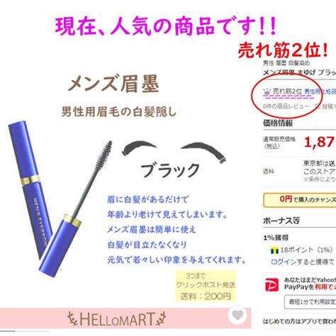 白髪隠し メンズ ブラシ スティック しらが 眉墨 ブラック 男性 アイブロウ まゆげ 502752 ハローマート 通販