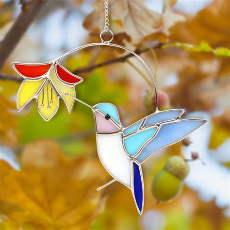 Glass Hummingbird Suncatcher Ornament