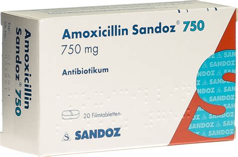 Amoxicillin Sandoz Filmtabletten 750mg 20 StkAn in der Adler Apotheke