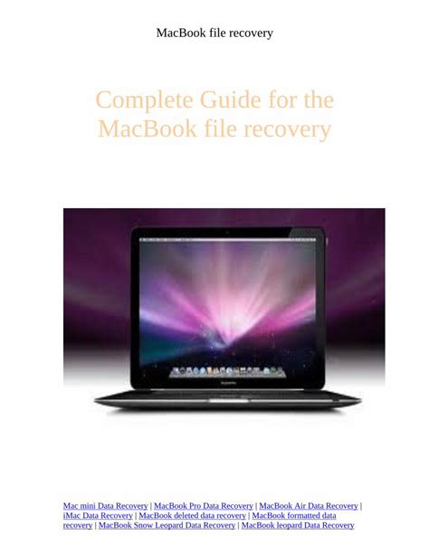 Pdf Complete Guide For Macbook Recovery Dokumen Tips