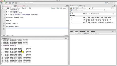 Learning R In RStudio Subset Command YouTube