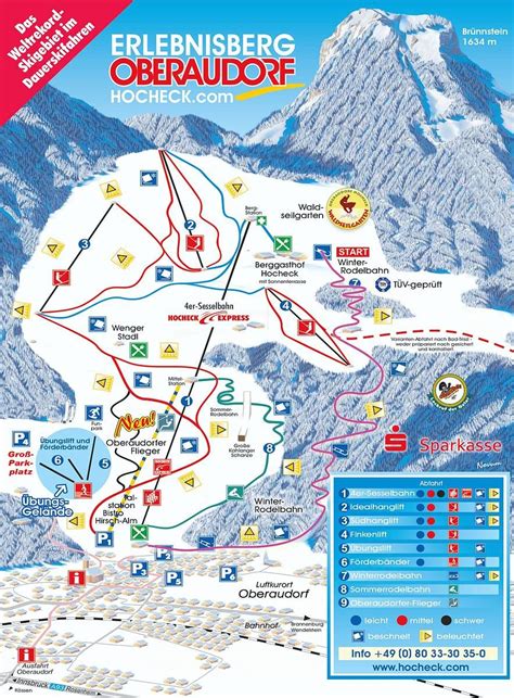 BERGFEX Piste Map Oberaudorf Hocheck Panoramic Map Oberaudorf