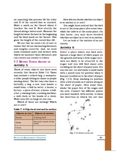 NCERT Book Class 6 Science Chapter 7 Motion And Measurements Of