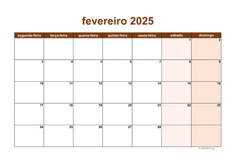 Calendário Fevereiro 2025 WikiDates org