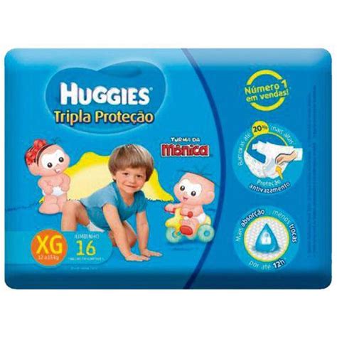 Fralda Huggies Turma Da M Nica Tripla Prote O Jumbinho Xg Un Submarino