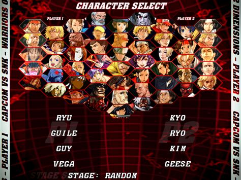 Capcom Vs Snk Characters